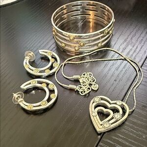 Brighton Elegant Silver and Gold Jewelry Set